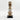 White Cowrie-hat African Namji doll 13 in rounded — handmade Cameroon beaded figurine