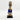 Cobalt Blue Cowrie-hat African Namji doll 13 in rounded — handmade Cameroon beaded figurine