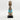 Aqua Blue Cowrie-hat African Namji doll 13 in rounded — handmade Cameroon beaded figurine