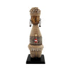 Silver Cowrie-hat African Namji doll 13 in rounded — handmade Cameroon beaded figurine