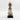 White Beaded-hat African Namji doll 13 in rounded — handmade Cameroon beaded figurine