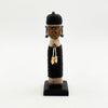 Black Beaded-hat African Namji doll 9.5 in — handmade Cameroon beaded figurine