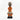 Orange Cowrie-hat African Namji doll 11 in — handmade Cameroon beaded figurine