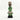 Green Cowrie-hat African Namji doll 11 in — handmade Cameroon beaded figurine