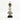 White Beaded-hat African Namji doll 11 in — handmade Cameroon beaded figurine