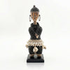 Black Beaded-hat African Namji doll 11 in — handmade Cameroon beaded figurine