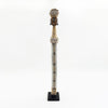 White Cowrie-hat African Namji doll 24" — handmade Cameroon beaded figurine