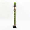 Lime Green Beaded-hat African Namji doll 24" — handmade Cameroon beaded figurine