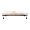 Silvano Upholstered Cowhide Bench In Dull Nickel Metal Finish Bench by Outpost Original