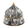 medium Smoke purple brass and bone decorative box, studio view 2