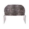 Gray Upholstered Rabbit Key West Bench In Chrome Metal Finish Bench by Outpost Original