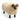 Honey shearling sheep bench, right three-quarter studio view