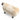 Honey shearling sheep bench, high rear three-quarter view