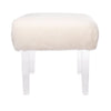 Upholstered Shearling Sheepskin Lucite Bench In White Bench by Outpost Original