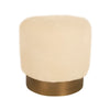 Upholstered Shearling Sheepskin Okatana Ottoman In White Bench by Outpost Original