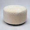 Round Shearling Sheepskin Ottoman - 24"