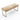 Honey shearling sheepskin bench on a satin nickel cube base, raised three quarter view