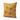 Suzani Pillow - Gold Tulip, hand embroidered Uzbek suzani pillow seen at an angle, second view