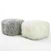 Square Tibetan Lamb Sheepskin Ottoman in Assorted Colors