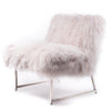 Lucy Chair In Light Gray Tip Upholstered Tibetan Lamb Sheepskin by Outpost Original