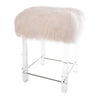 Lucite Barstool With White Upholstered Tibetan Lamb Sheepskin by Outpost Original