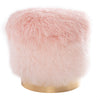 Okatana Ottoman In Pink Ombre Upholstered Tibetan Lamb Sheepskin Bench by Outpost Original