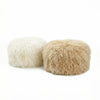 Round Tibetan Lamb Sheepskin Ottoman