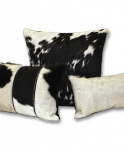 black and white cow print pillows