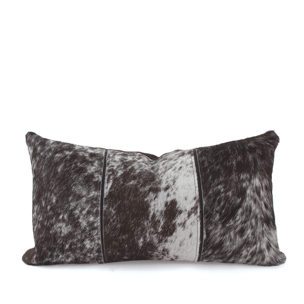 black cow hide pillow