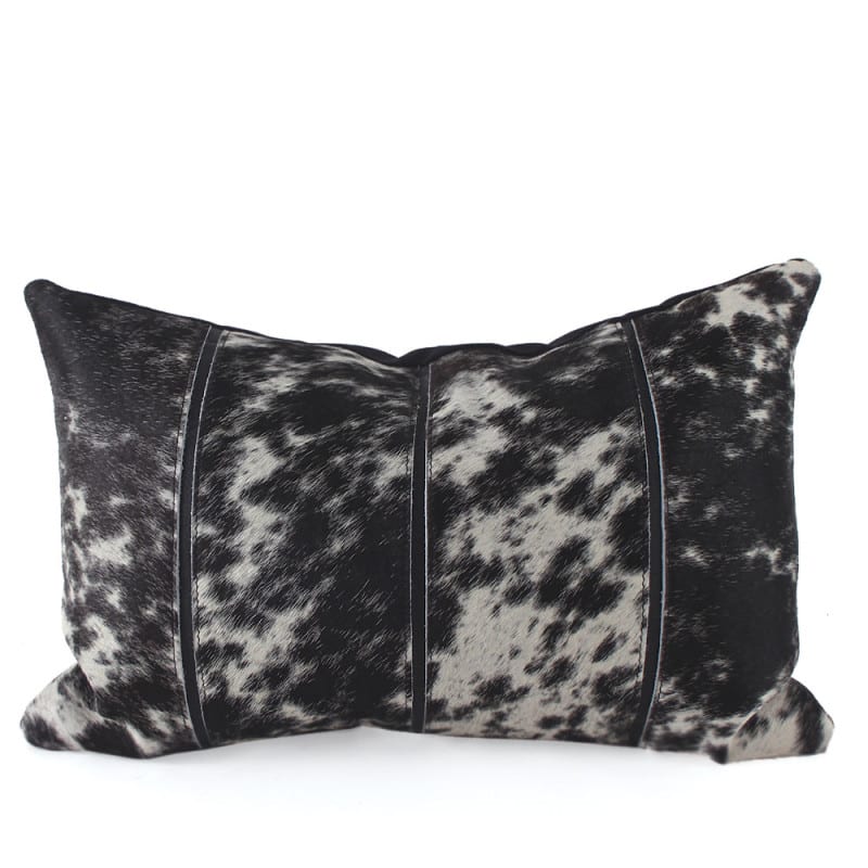 black cow hide pillow