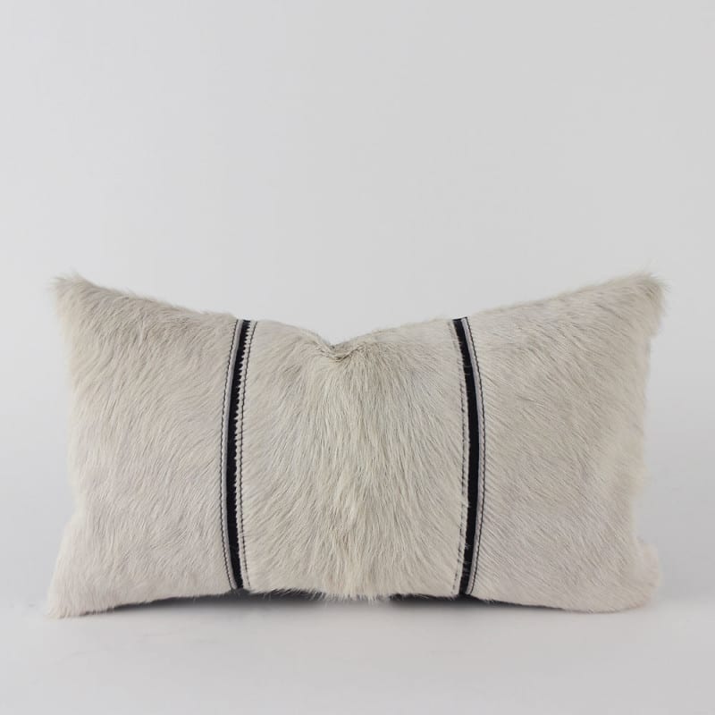 black cow hide pillow